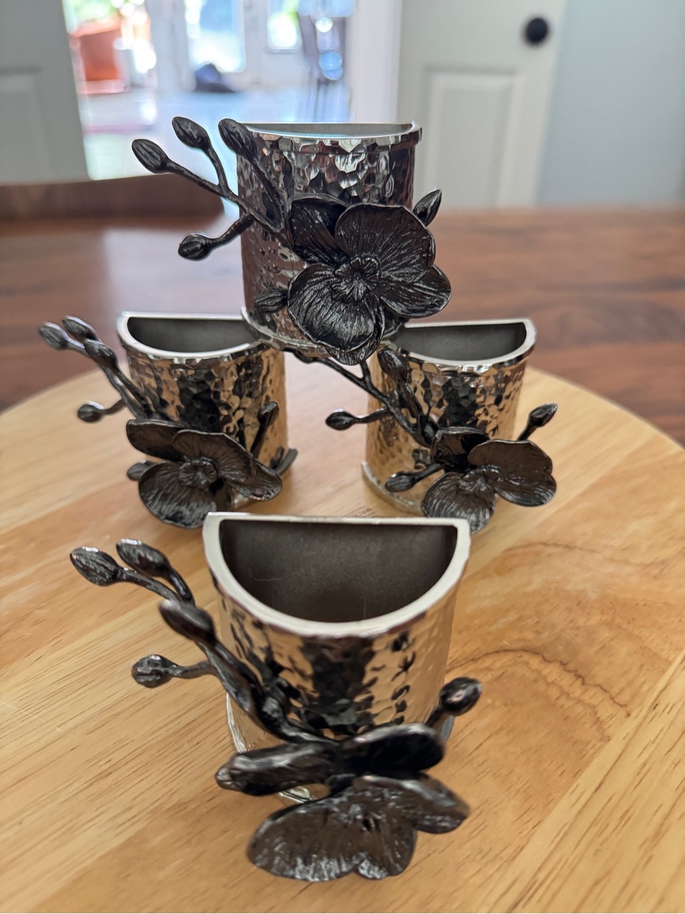 Michael Aram Black Orchid Napkin Ring Set Set of 4